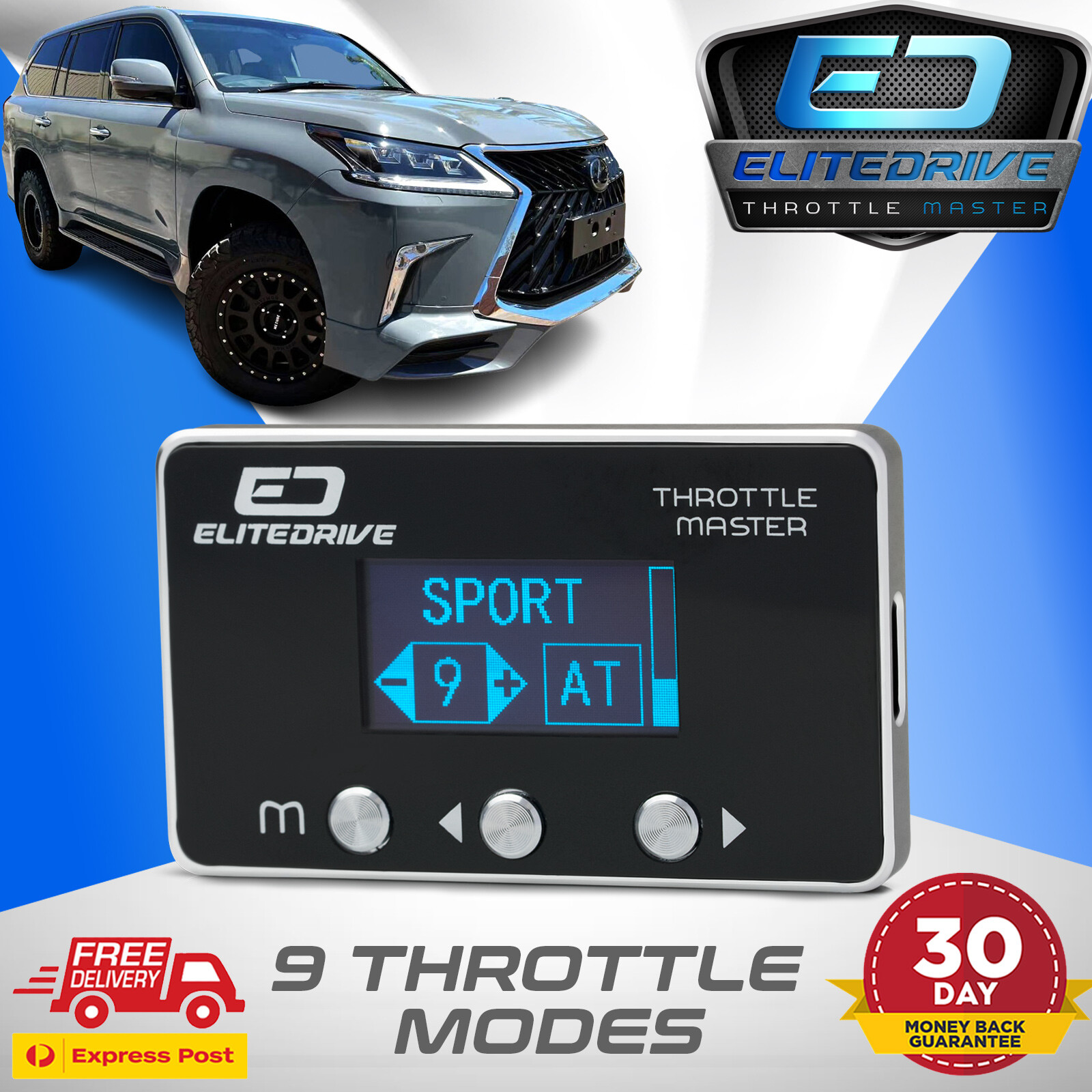 EliteDrive Throttle Controller fits Lexus LX 450D 2018 - 2022 - 9 Modes