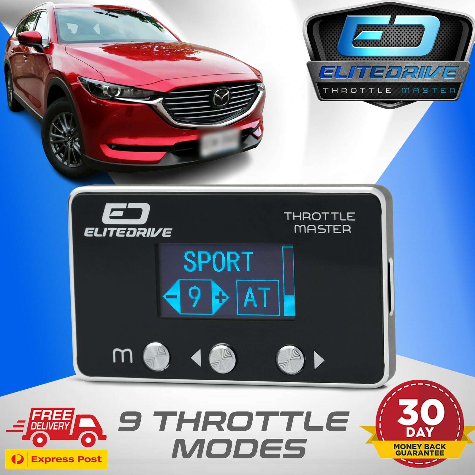 EliteDrive Throttle Controller fits Mazda CX-8 2017 - 2022 - 9 Driving Modes